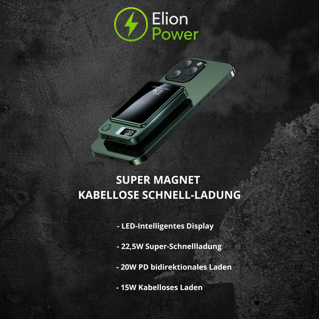 Elion Powerbank 22.5W – 10.000 mAh, USB-C & Lightning