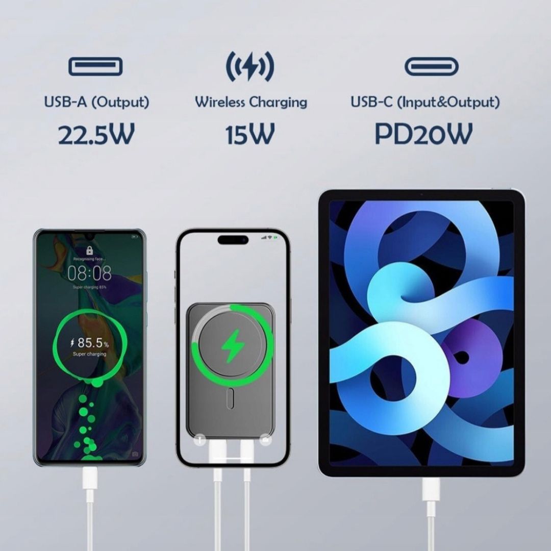 Elion Powerbank 22.5W - 10.000 mAH, USB-C & Lightning