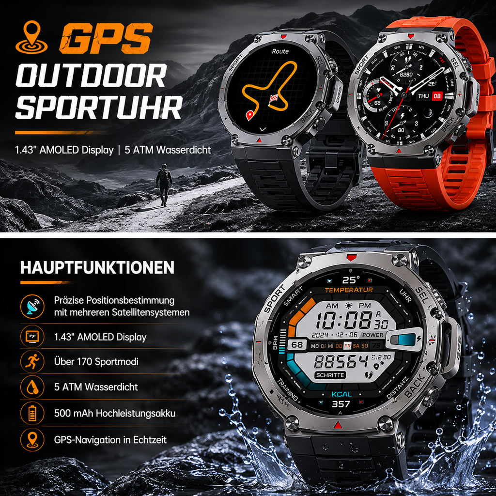 Neue DM58 GPS Sport Uhren Smart Watch