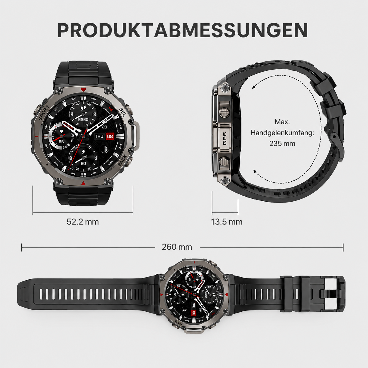 Neue DM58 GPS Sport Uhren Smart Watch
