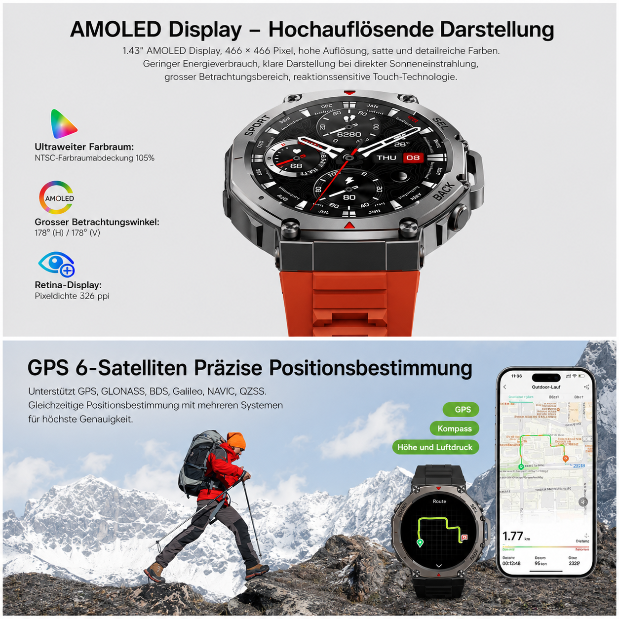 Neue DM58 GPS Sport Uhren Smart Watch